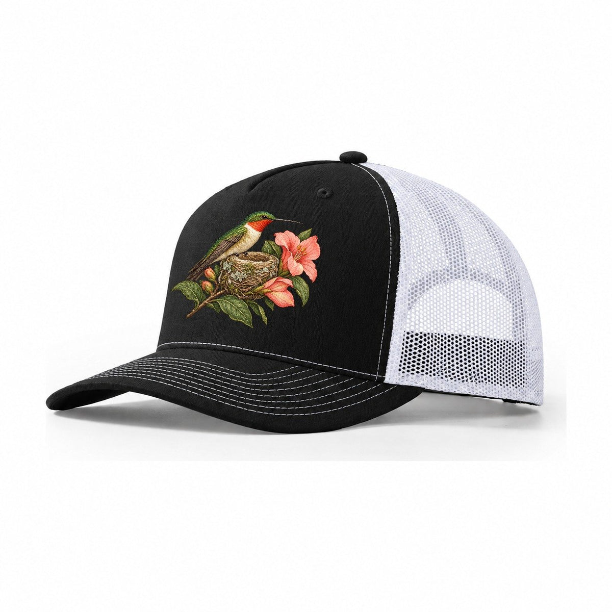 Hummingbird Nest Guardian Everyday Originals Trucker Hat – Black White