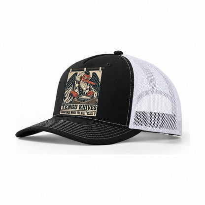 Tengu Knives Yokai Night Market Trucker Hat – Black White