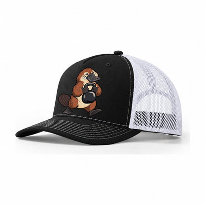 Platypus Duck Walk Animal Lifters Trucker Hat – Black White
