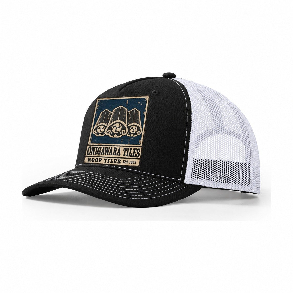 Onigawara Tile Works Noren Trade Co Trucker Hat – Black White