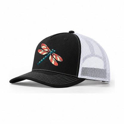 Dragonfly Bank Trucker Hat – Black White
