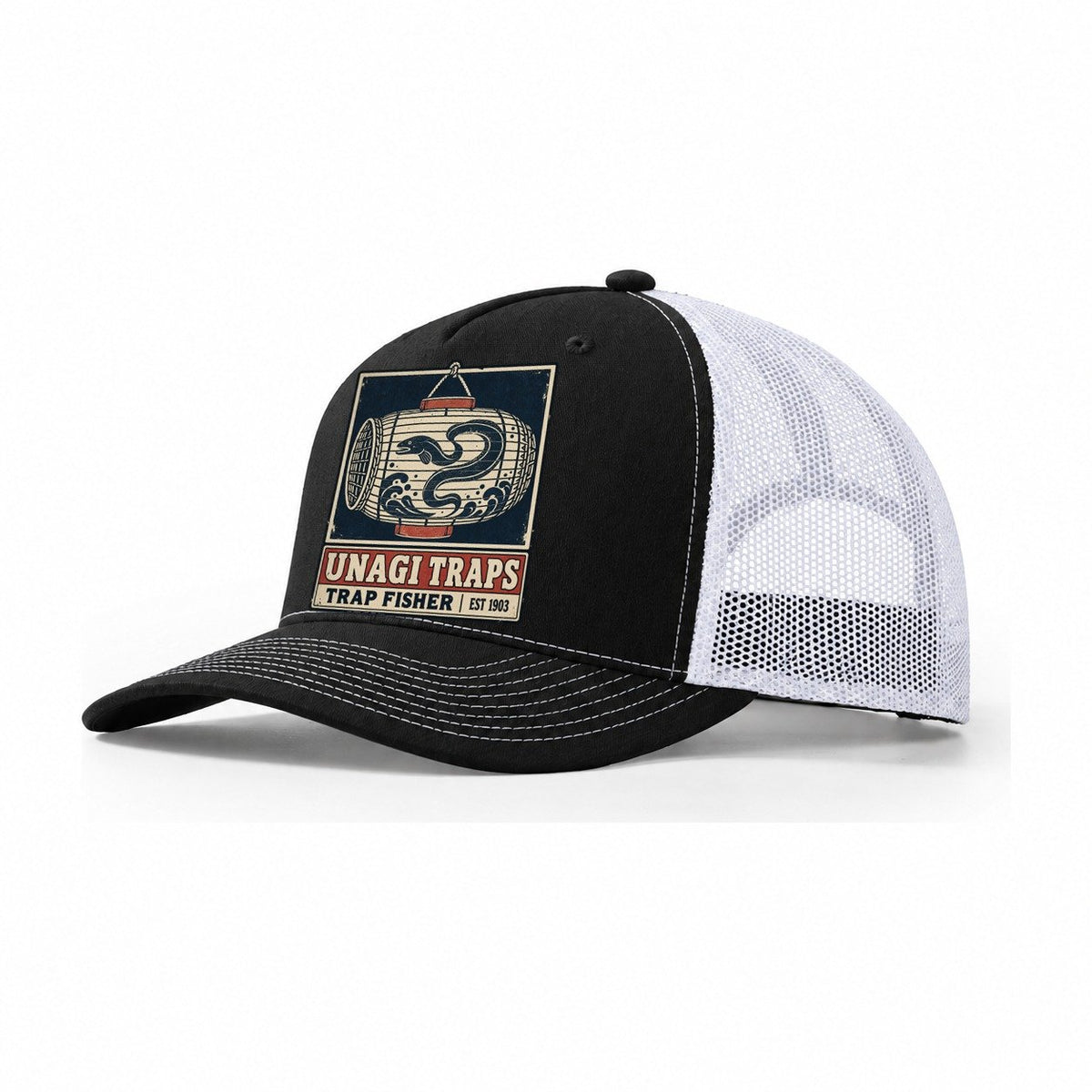 Unagi Trap Co Noren Trade Co Trucker Hat – Black White