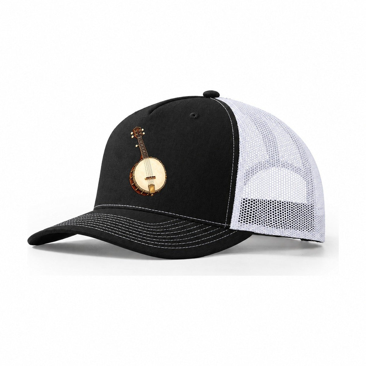 Banjo Trucker Hat – Black White