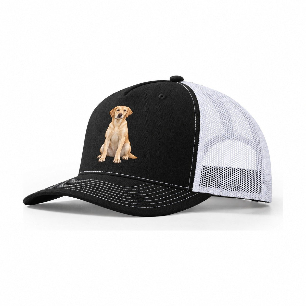 American Yellow Labrador Trucker Hat – Black White