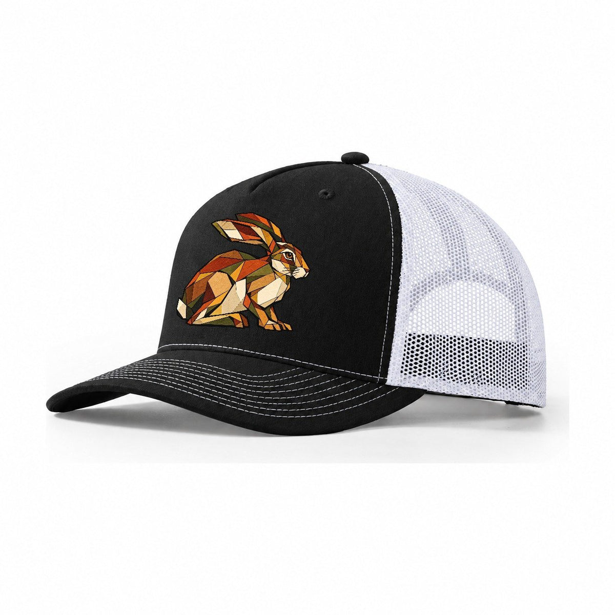 Wild Hare Wildwood Mosaic Trucker Hat – Black White
