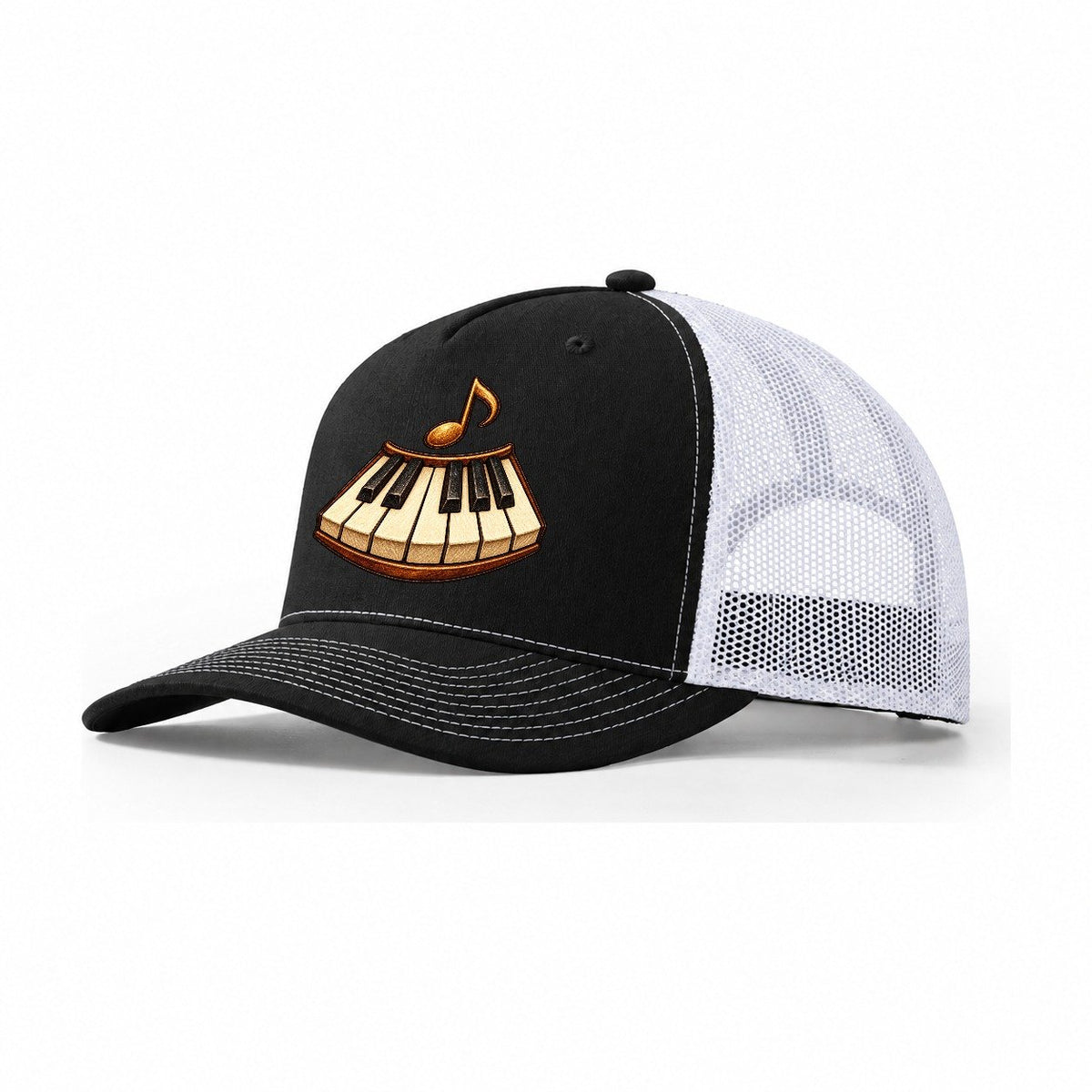 Piano Octave Fan Everyday Originals Trucker Hat – Black White