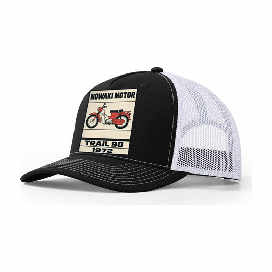 Nozomi Trail 90 Showa Speed Plates Trucker Hat – Black White