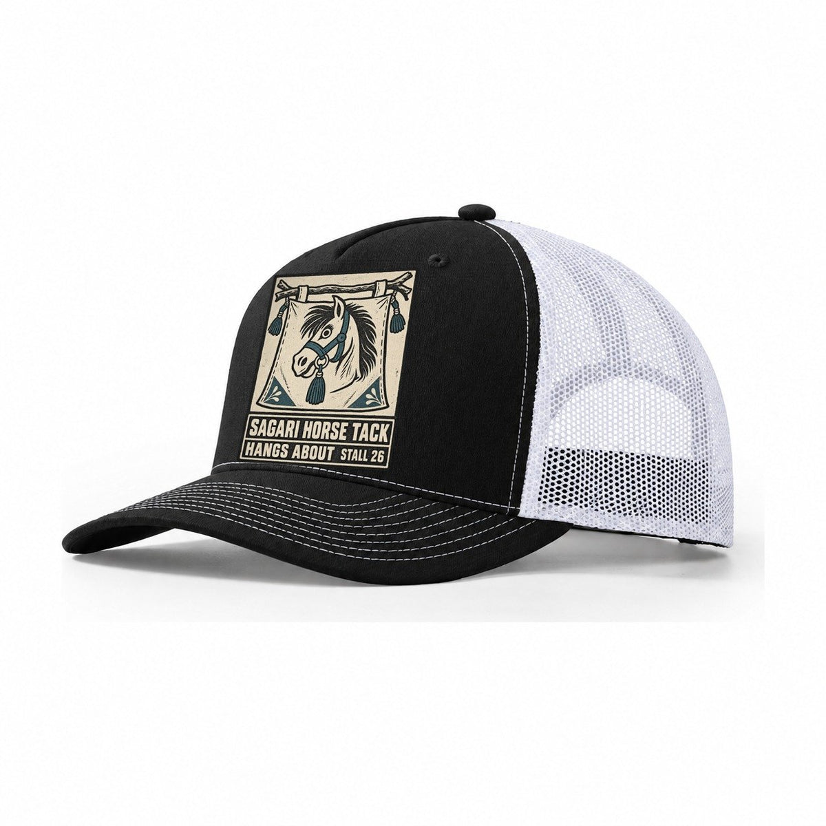 Sagari Horse Tack Yokai Night Market Trucker Hat – Black White