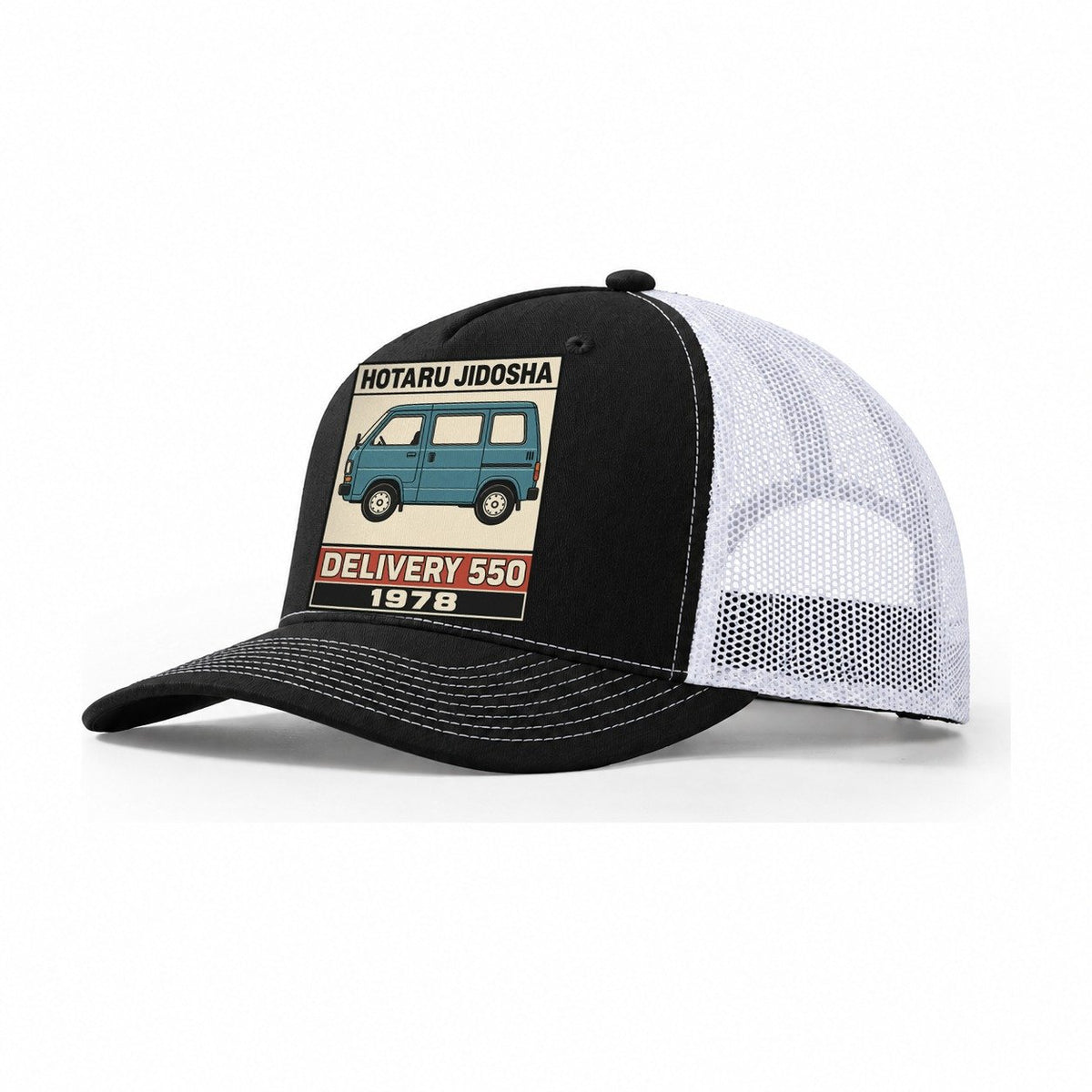 Hotaru Delivery Showa Speed Plates Trucker Hat – Black White