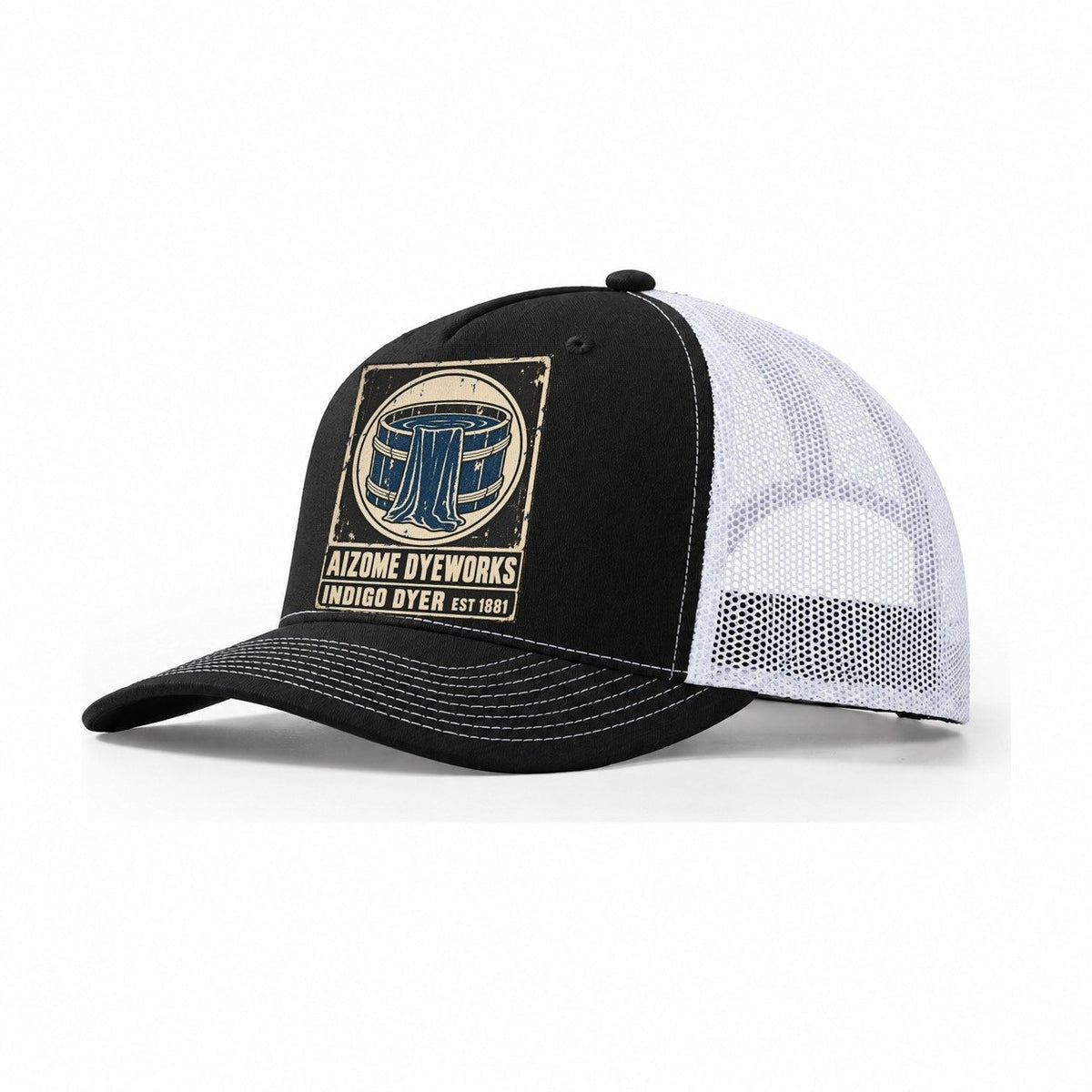Aizome Dye House Noren Trade Co Trucker Hat – Black White