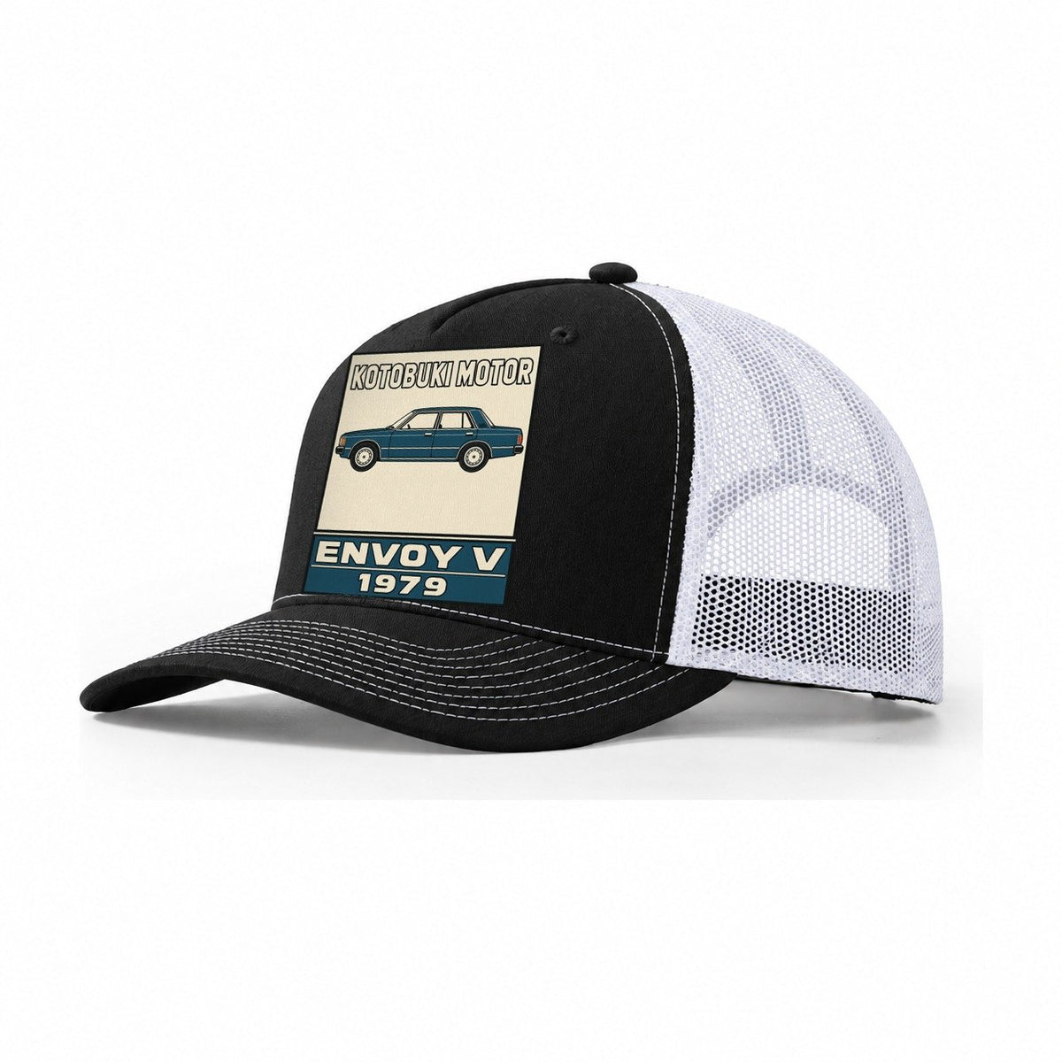 Kotobuki Envoy Showa Speed Plates Trucker Hat – Black White