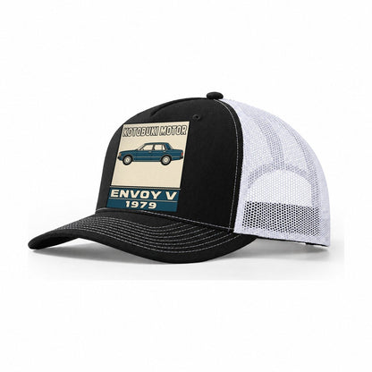 Kotobuki Envoy Showa Speed Plates Trucker Hat – Black White
