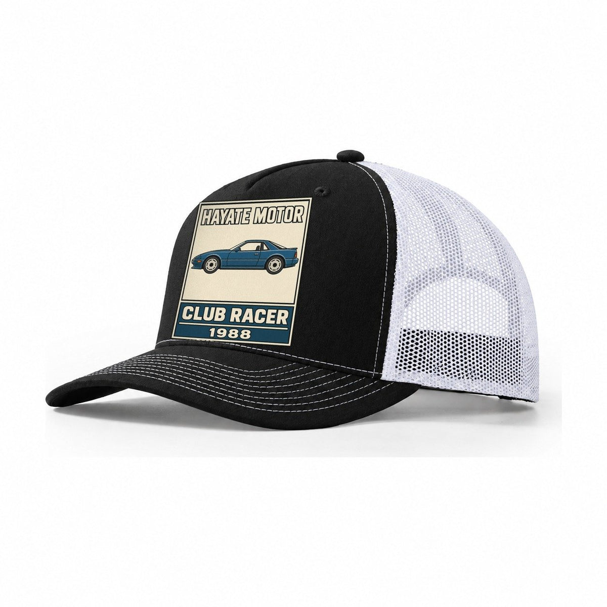 Hayabusa Club Racer Showa Speed Plates Trucker Hat – Black White