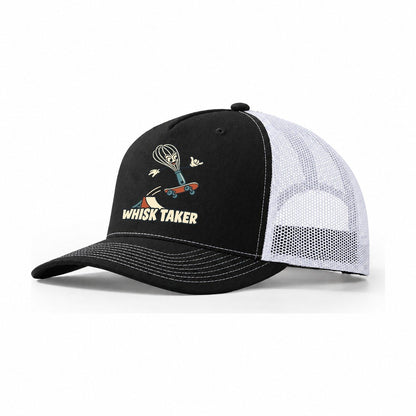 Whisk Taker Familiar Punchlines Trucker Hat – Black White