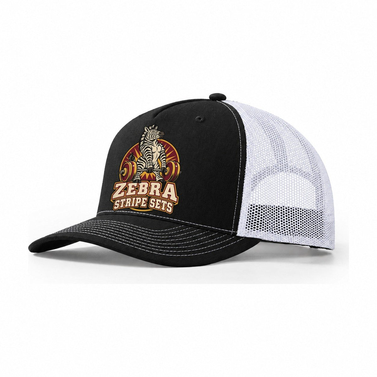 Zebra Stripe Sets Animal Lifters Trucker Hat – Black White