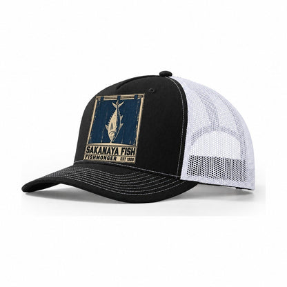 Sakanaya Fish Market Noren Trade Co Trucker Hat – Black White