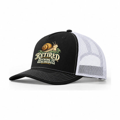 Retired Calendar Clear Character Club Trucker Hat – Black White