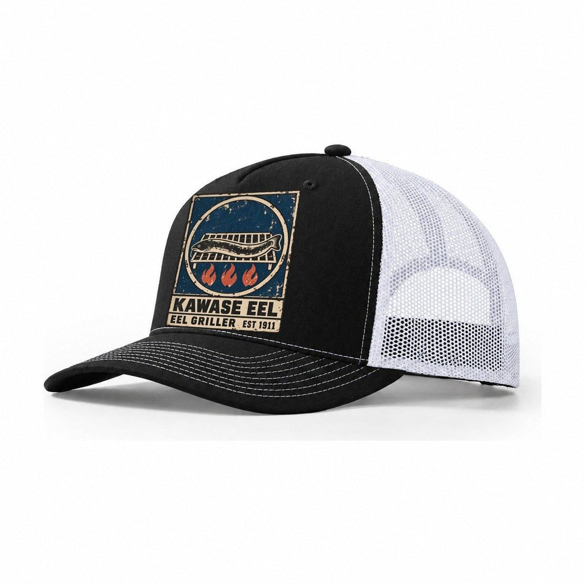 Kawase Eel Grill Noren Trade Co Trucker Hat – Black White