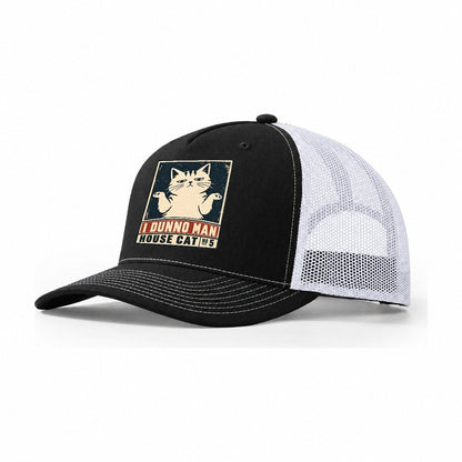 I Dunno Man Neko Says No Trucker Hat – Black White