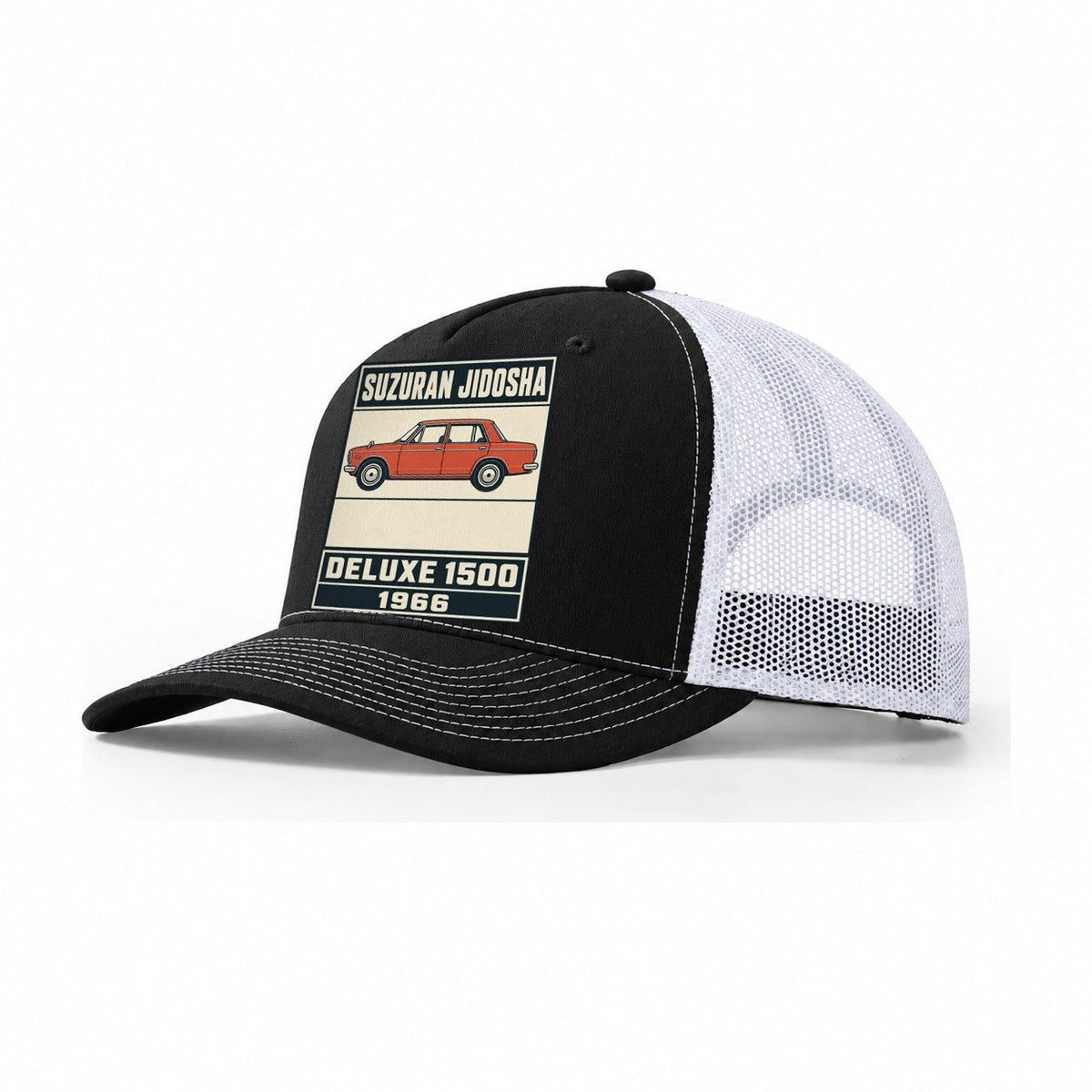 Suzuran Deluxe Showa Speed Plates Trucker Hat – Black White
