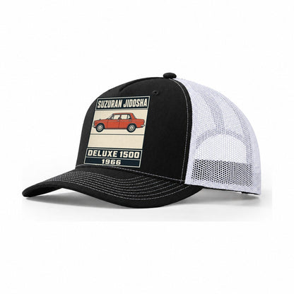 Suzuran Deluxe Showa Speed Plates Trucker Hat – Black White