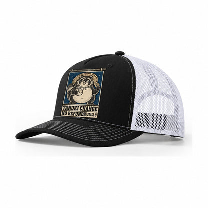 Tanuki Change Yokai Night Market Trucker Hat – Black White