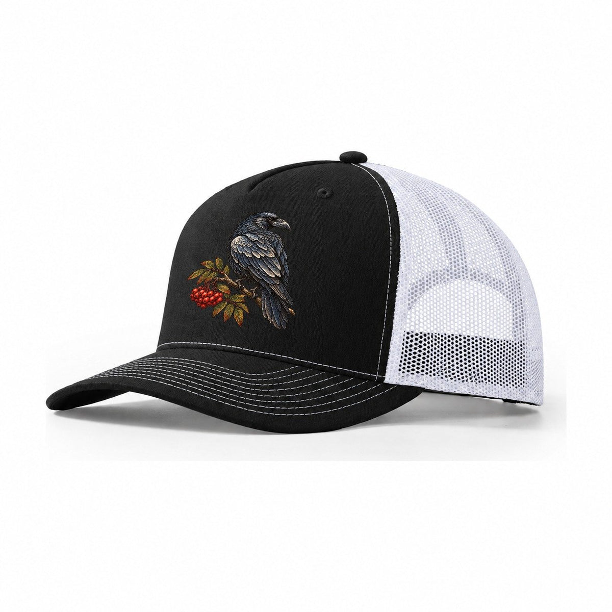 Raven Winter Rowan Character Club Trucker Hat – Black White
