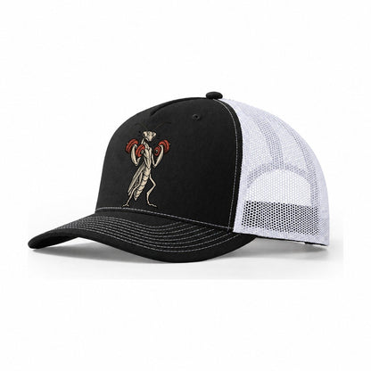 Mantis Double Curl Animal Lifters Trucker Hat – Black White