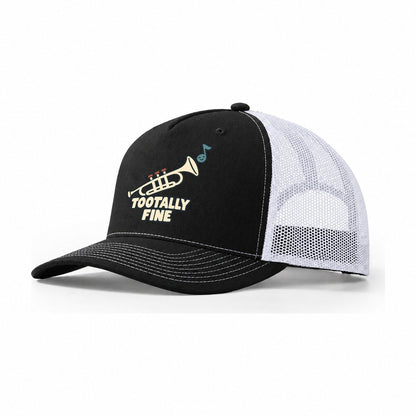 Tootally Fine Familiar Punchlines Trucker Hat – Black White