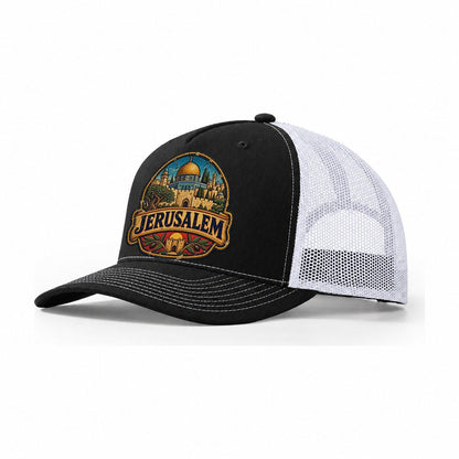 Jerusalem Travel Patch Jerusalem Trucker Hat – Black White