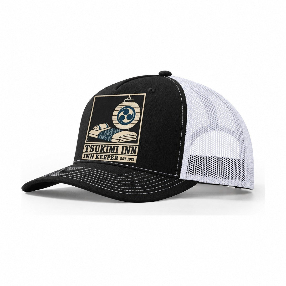Tsukimi Inn Noren Trade Co Trucker Hat – Black White