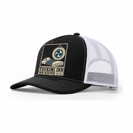 Tsukimi Inn Noren Trade Co Trucker Hat – Black White