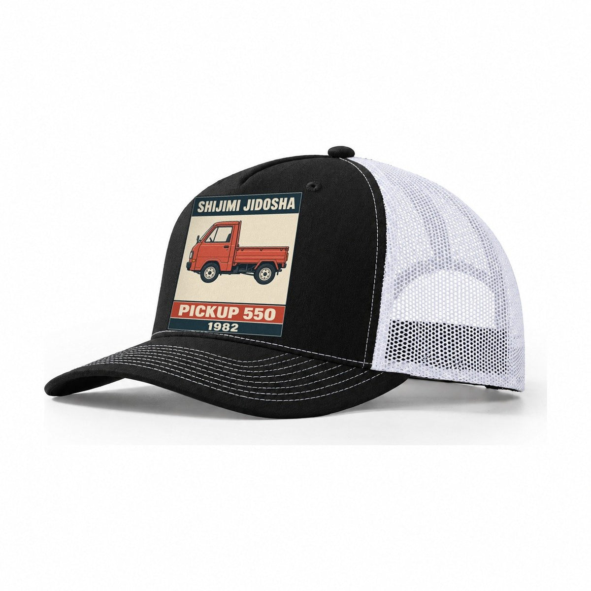Shijimi Pickup Showa Speed Plates Trucker Hat – Black White