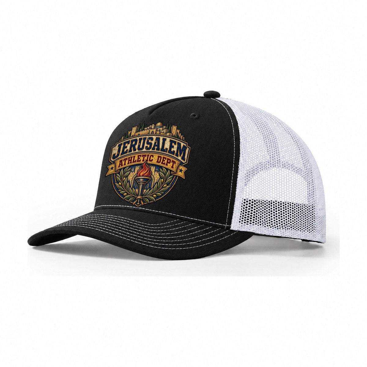 Jerusalem Athletic Dept Jerusalem Trucker Hat – Black White