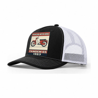 Manazuru Tandem 65 Showa Speed Plates Trucker Hat – Black White