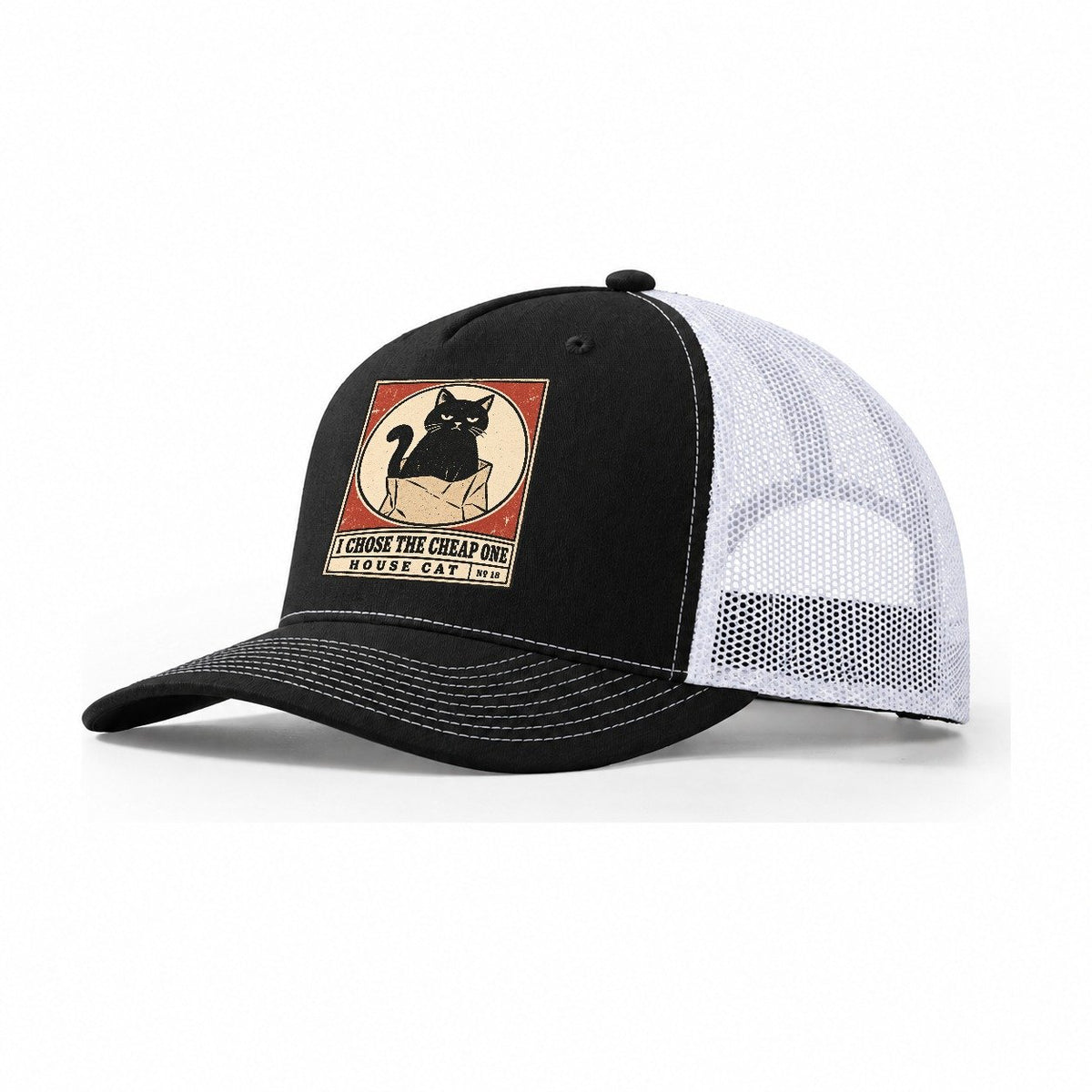 I Chose The Cheap One Neko Says No Trucker Hat – Black White