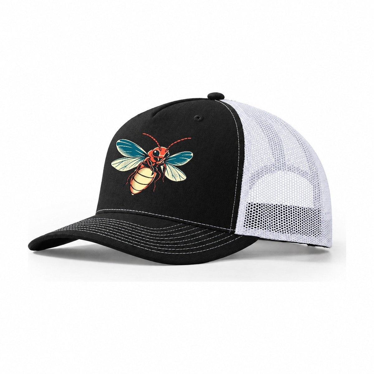 Firefly Lantern Trucker Hat – Black White