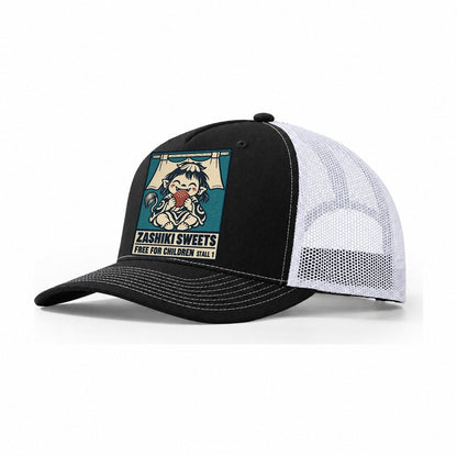 Zashiki Sweets Yokai Night Market Trucker Hat – Black White