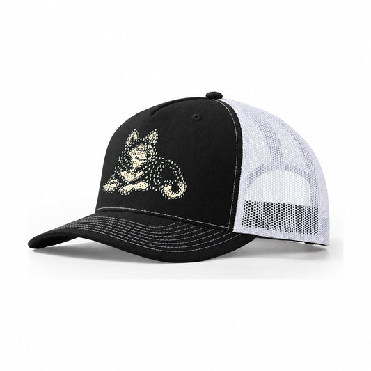 Husky Rest Trucker Hat – Black White
