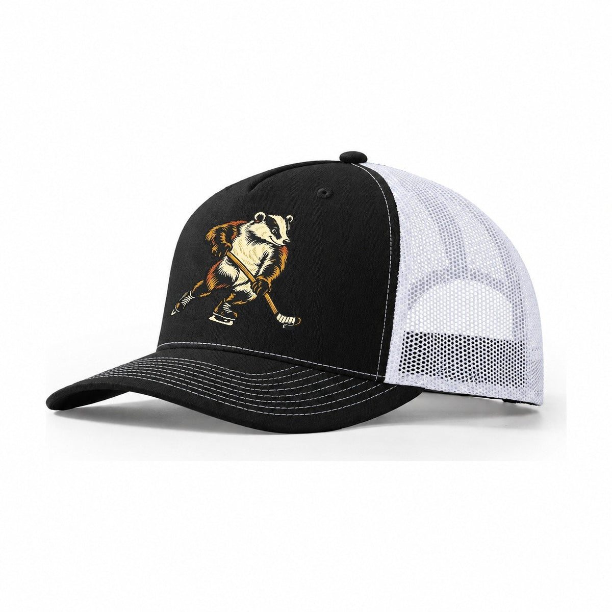 Badger Ice Skater Sundown Familiars Trucker Hat – Black White