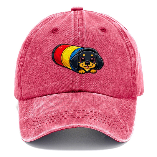 Dachshund Tunnel Toy Classic Cap – Pomegranate Blush