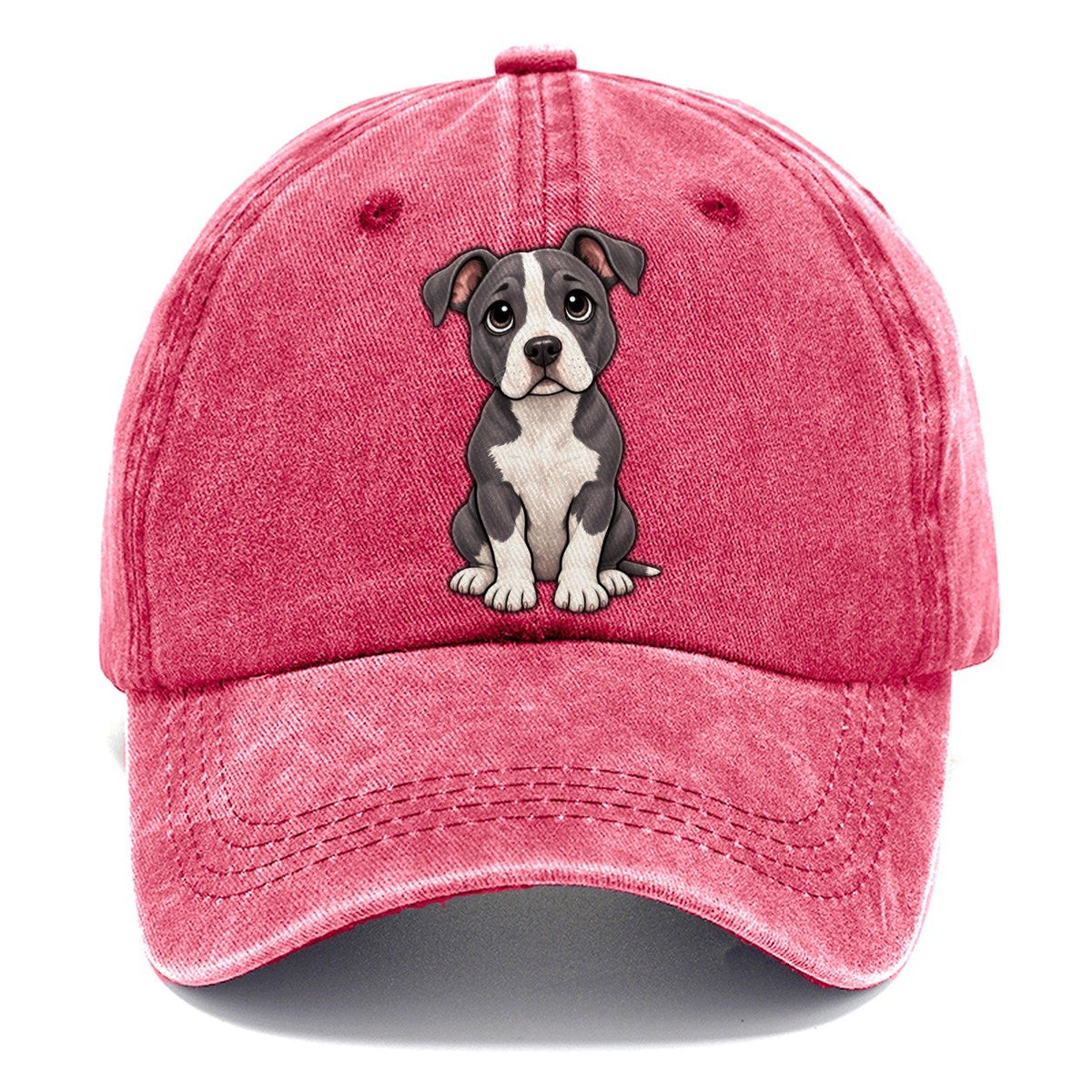 American Staffordshire Terrier Sitting Sweetheart Classic Cap – Pomegranate Blush
