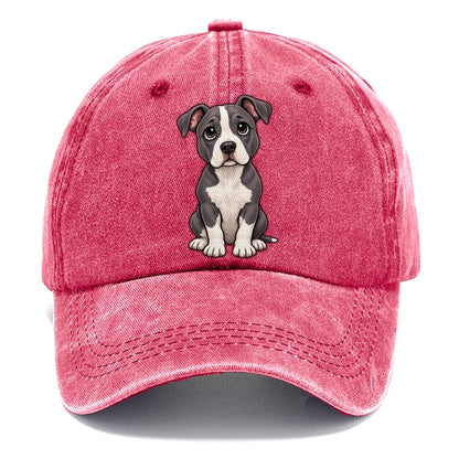 American Staffordshire Terrier Sitting Sweetheart Classic Cap – Pomegranate Blush