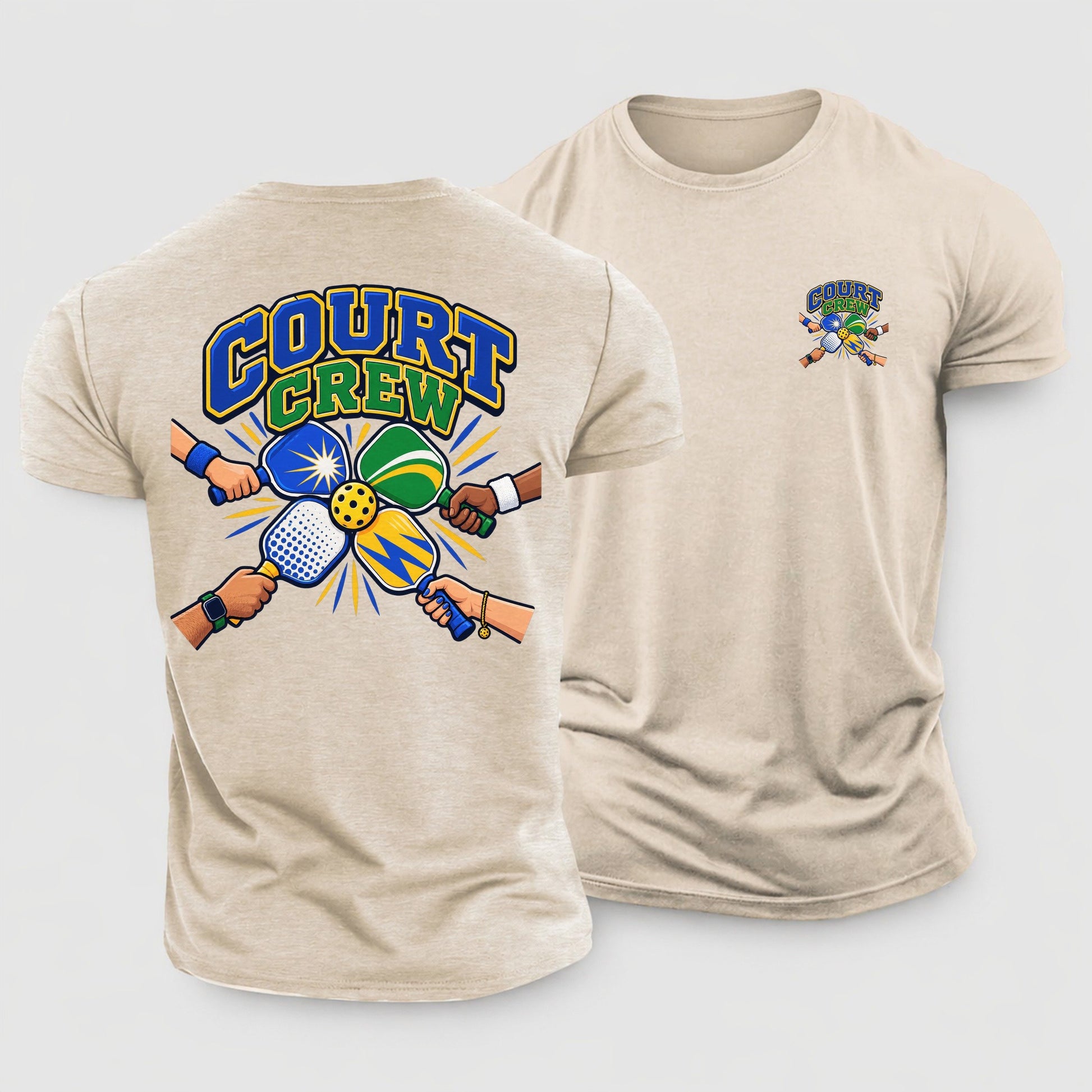 Court Crew Pickleball Life Cotton T-Shirt – Sand
