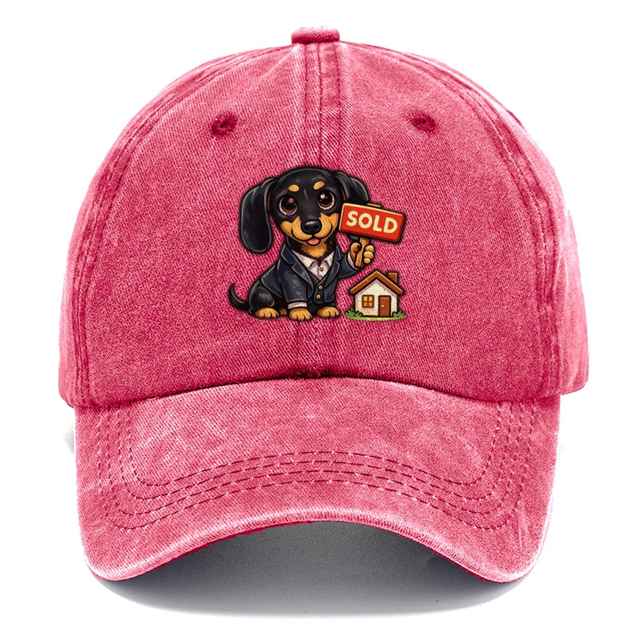 Dachshund Realtor Sold Sign Classic Cap – Pomegranate Blush