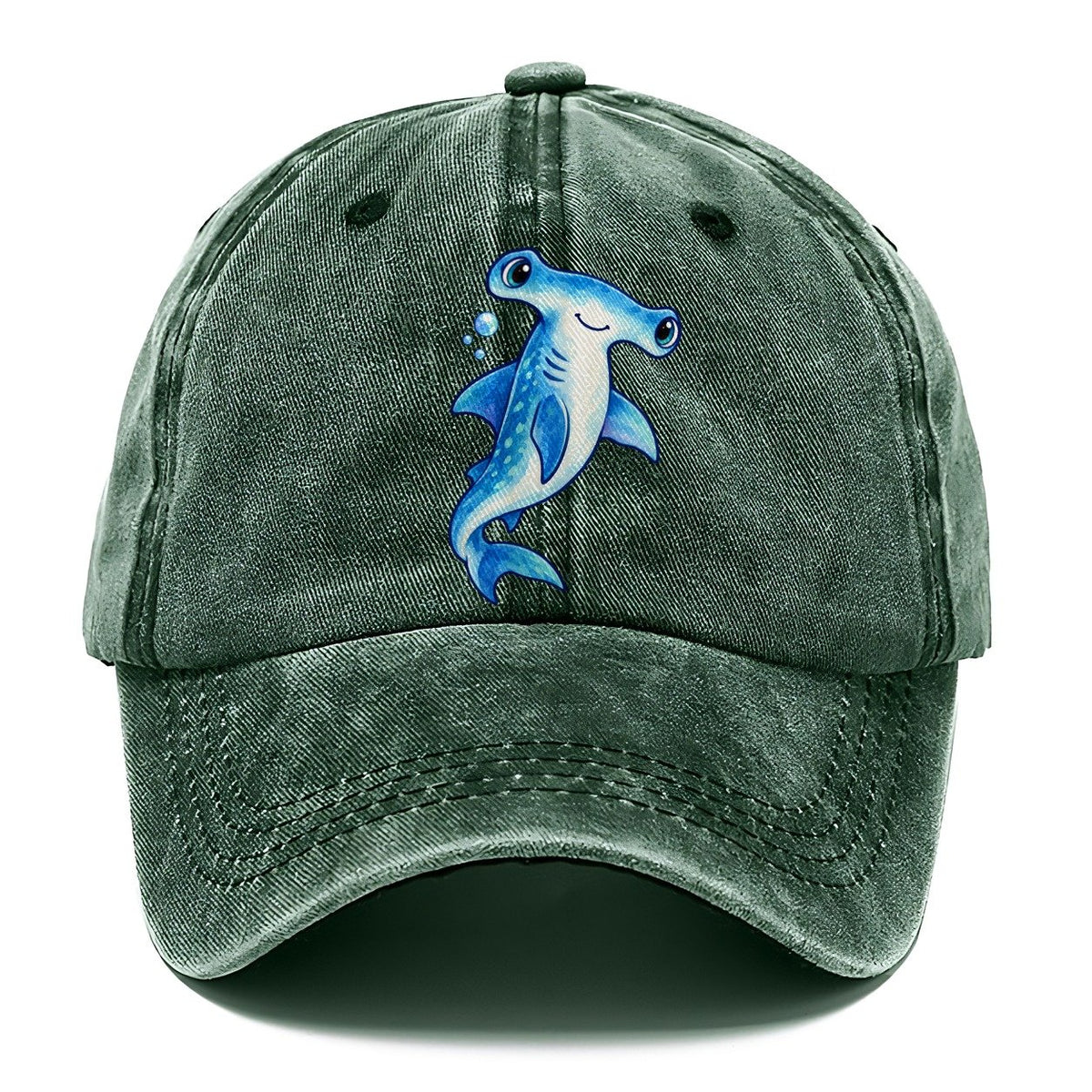 Hammerhead Shark Upward Swim Sea Sprite Classic Cap – Forest Mist