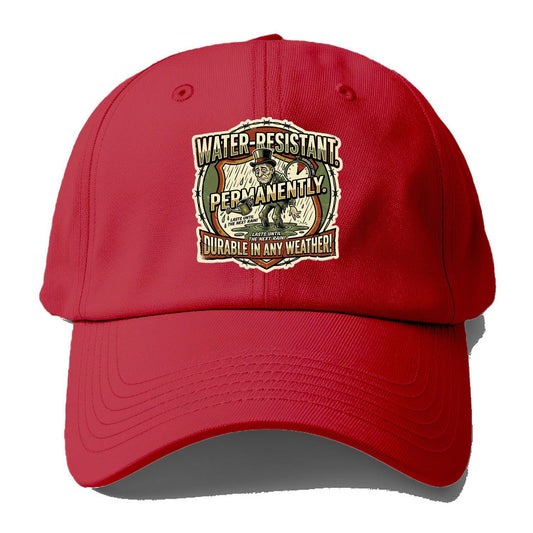 Water Resistant Permanently Baseball Cap – Red