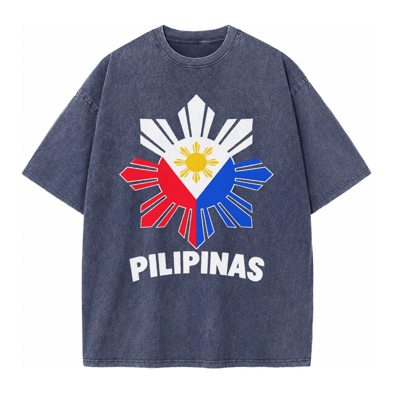 Philippines Sun Stars Vintage T-shirt – Blue