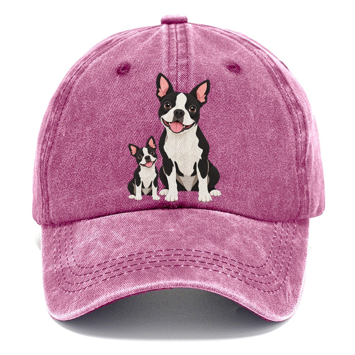 Boston Terrier and Puppy Classic Cap – Dusty Rose