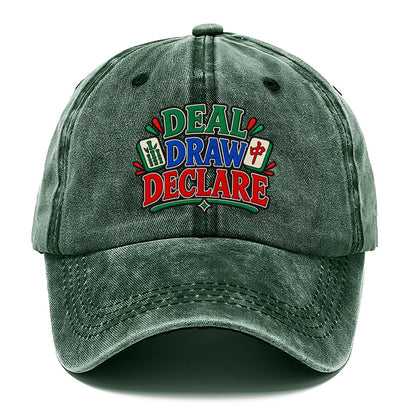 Deal Draw Declare Mahjong Game Night Classic Cap – Forest Mist